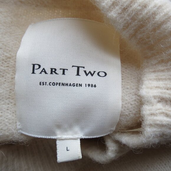 Part Two Copenhagen Cream Pullover Sweater Embroidered Crew Neck Large - Picture 7 of 11